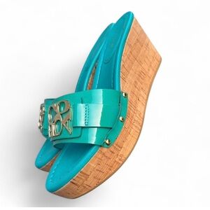 Coach Turquoise Wedge Sandals